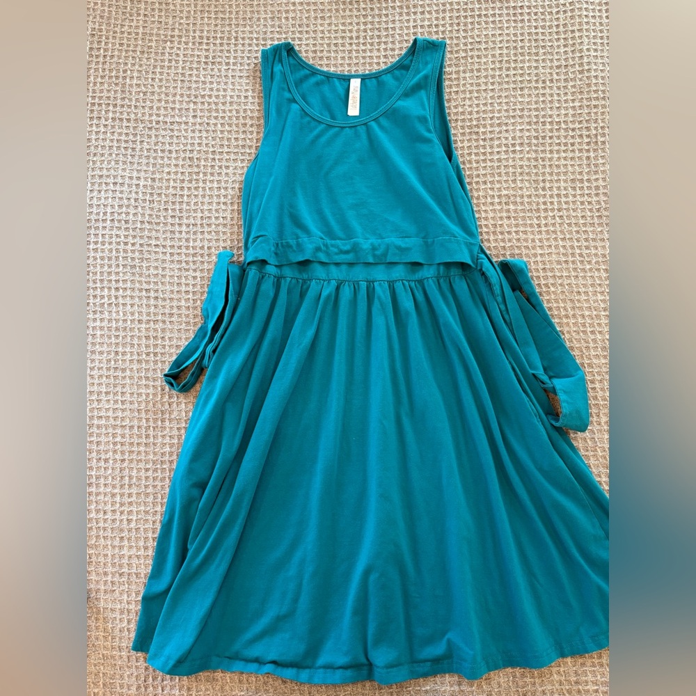 Latched Mama Sun-kissed Nursing Dress Teal size large
